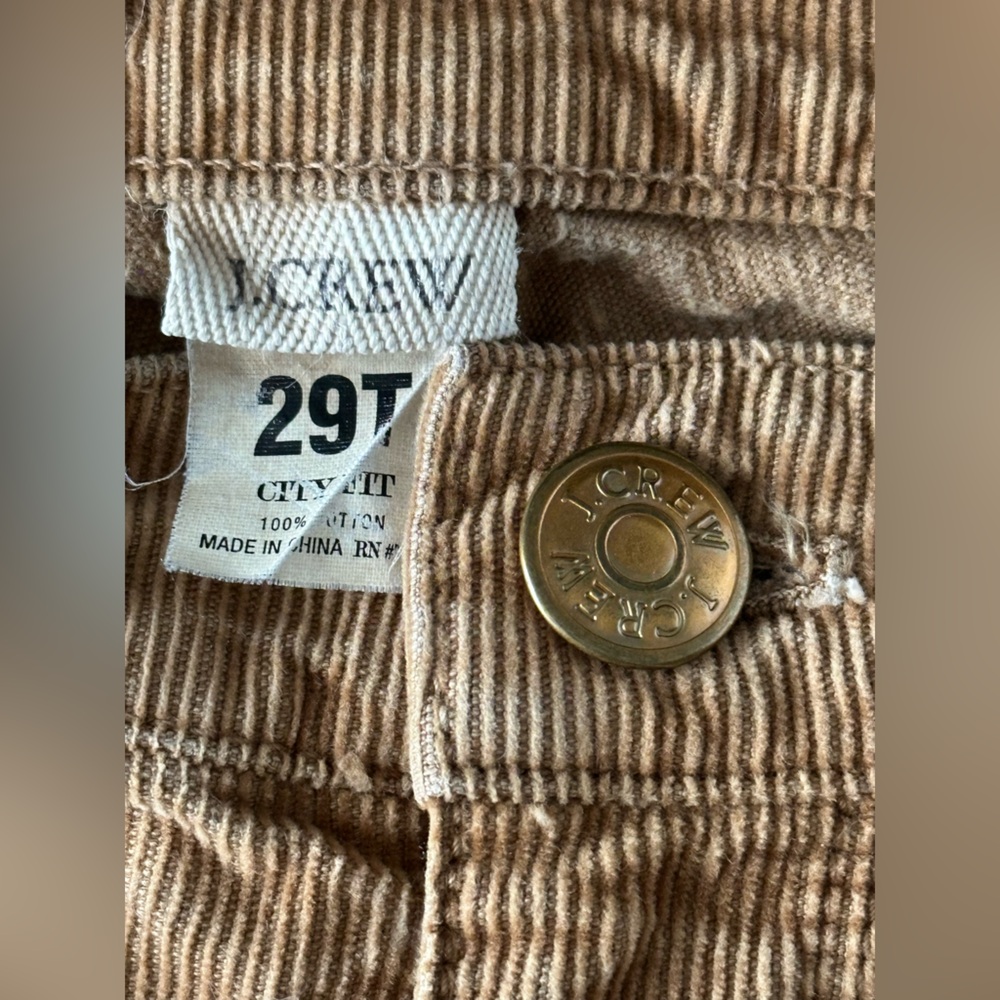 J. Crew Tall 29 T Tan Corduroy Trousers long City Fit 29T - Picture 5 of 12